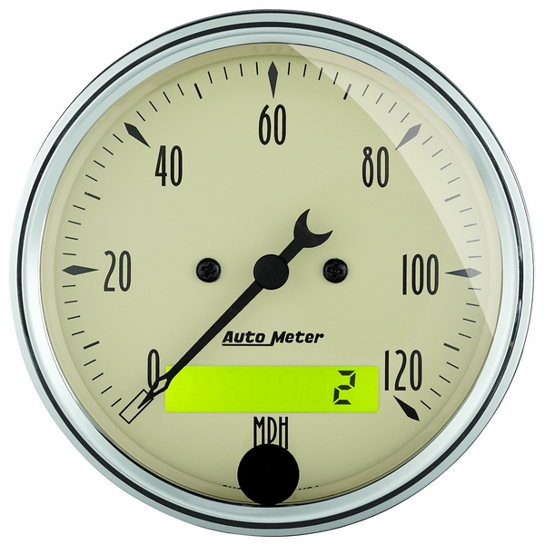 3-1/8" SPEEDOMETER, 0-120 MPH, ANTIQUE BEIGE